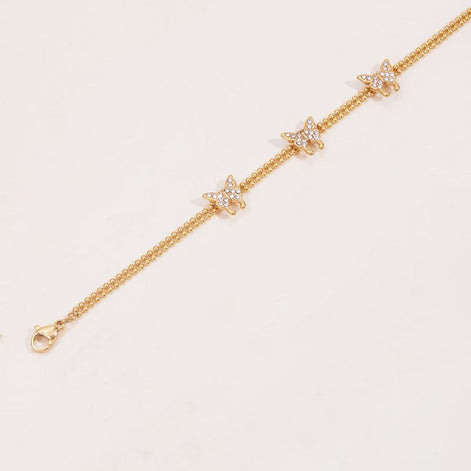 Butterfly Design Double-layer Chain Bracelet