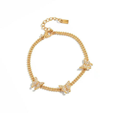 Butterfly Design Double-layer Chain Bracelet