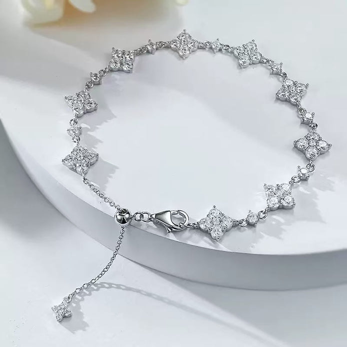 Four Leaf Clover  S925 Bracelet Set with Full Diamond