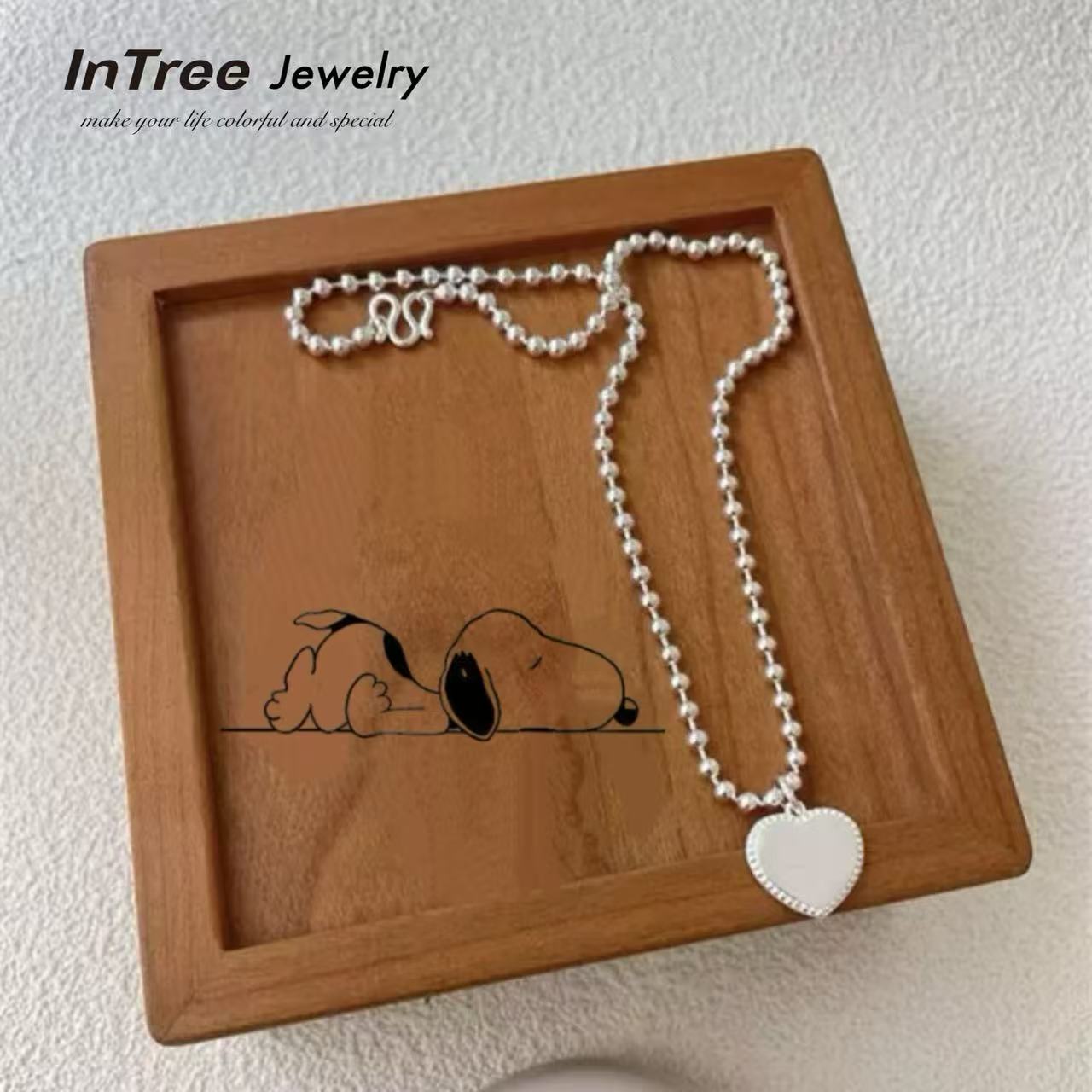 S990 Sterling Silver Necklace with Love Heart Peadant