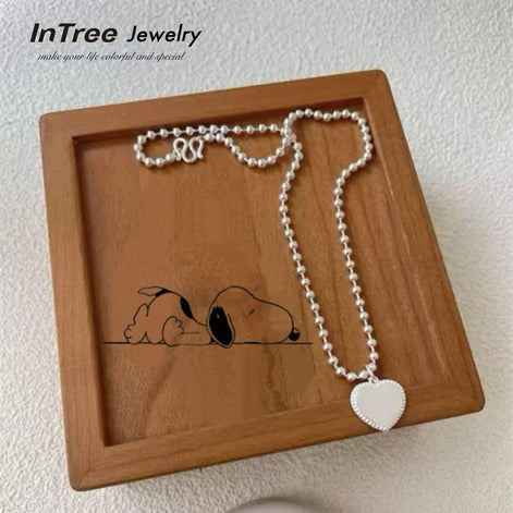S990 Sterling Silver Necklace with Love Heart Peadant