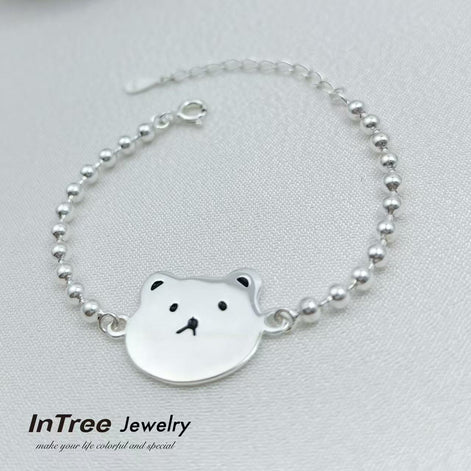 S925 Sterling Silver Bead Design Bear Bracelet