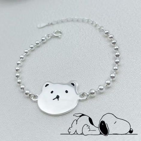 S925 Sterling Silver Bead Design Bear Bracelet