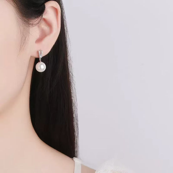 VV S925 Sterling Silver Pearl Earring
