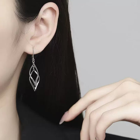 Hollow Diamond Design S925 Sterling Silver Earring