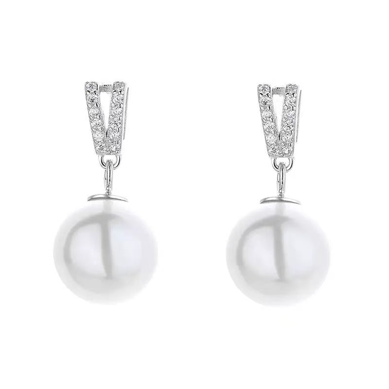 VV S925 Sterling Silver Pearl Earring
