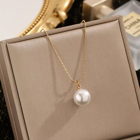 S925 Sterling Silver Crystal Pearl Necklace