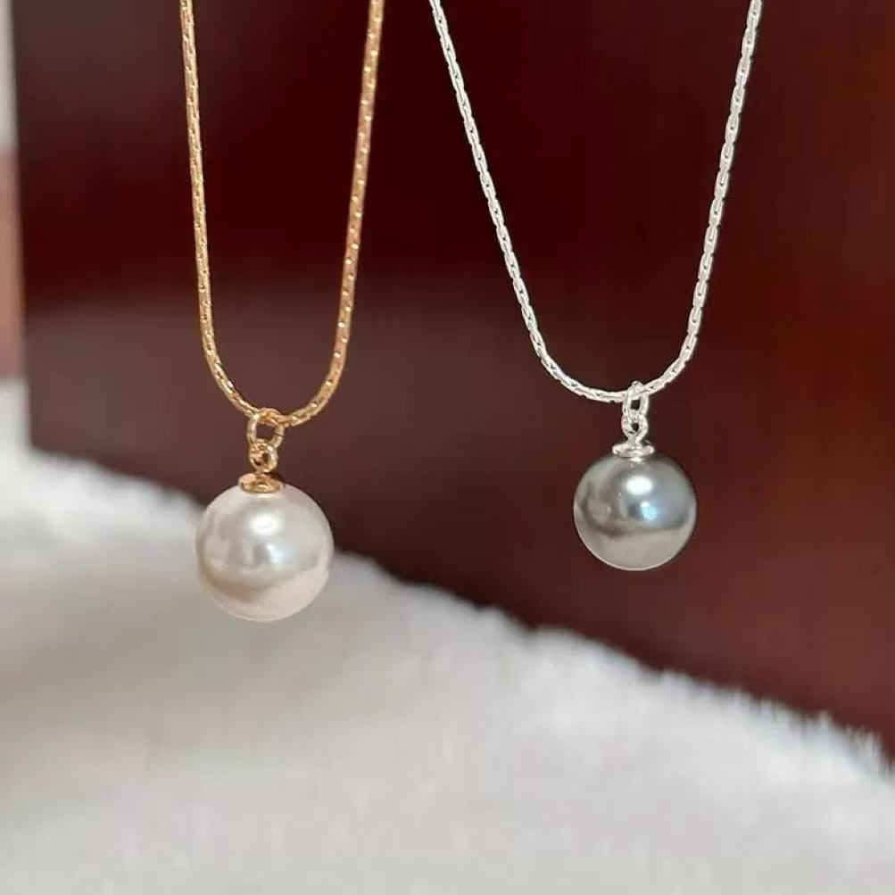 S925 Sterling Silver Crystal Pearl Necklace