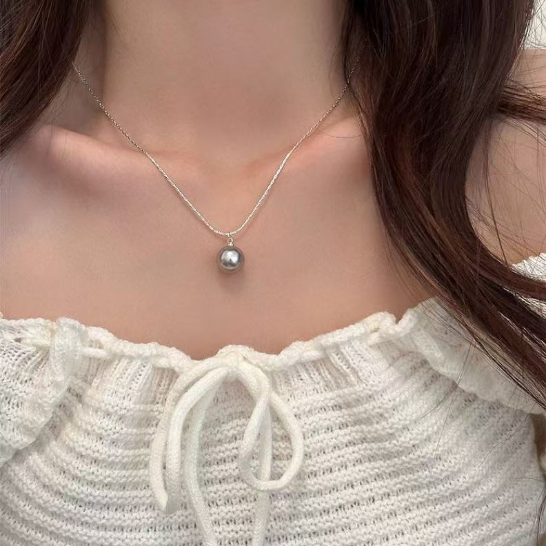 S925 Sterling Silver Crystal Pearl Necklace