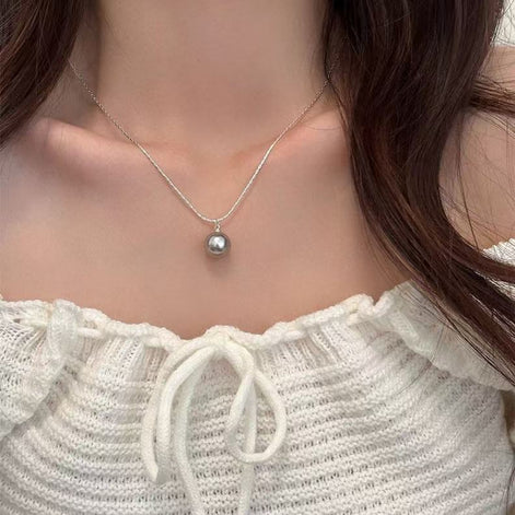 S925 Sterling Silver Crystal Pearl Necklace