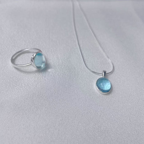 Aquamarine S925 Sterling Silver SET