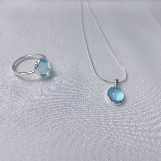 Aquamarine S925 Sterling Silver SET