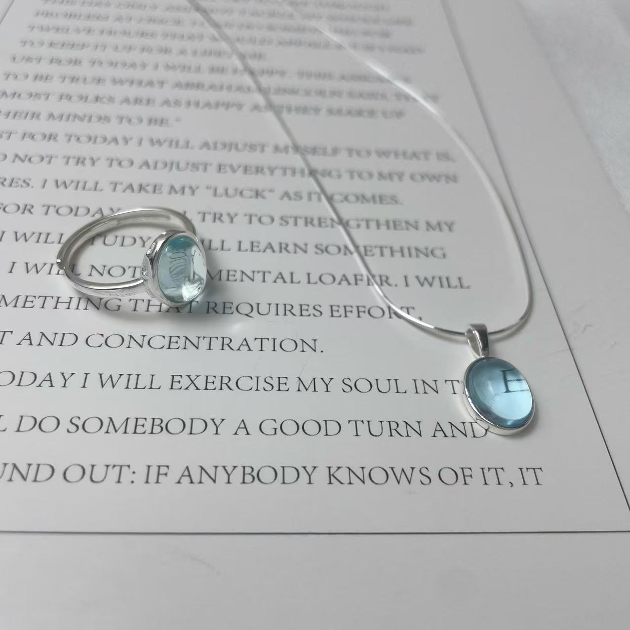 Aquamarine S925 Sterling Silver SET