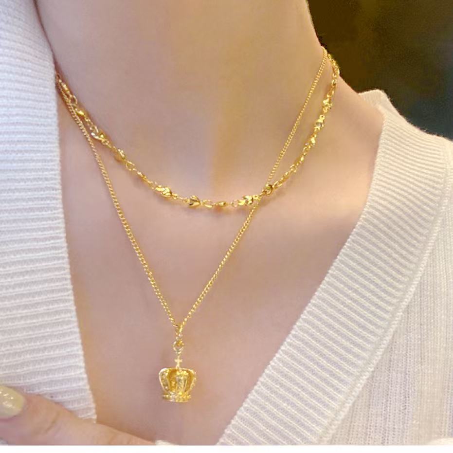 Crown Double Layering Necklace