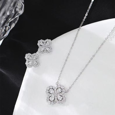 SLC Exquisite Flower Design Necklace & Earring SET