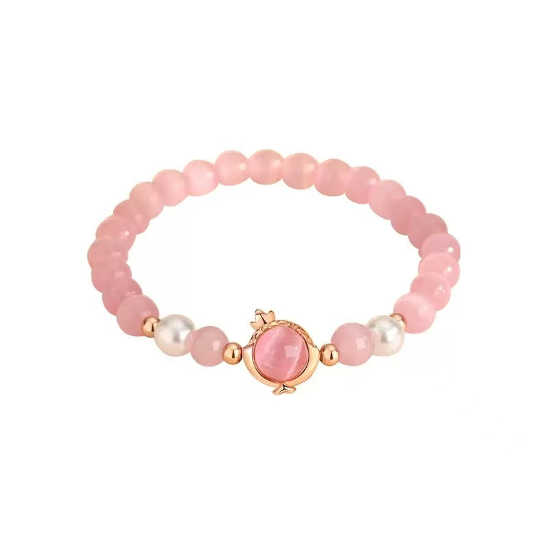Cat Eye Stone Pearl Bracelet