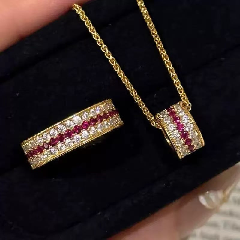 DPZ 18K Gold Plated Necklace & Ring SET