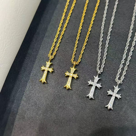 Cross Necklace Plated with 18K Gold