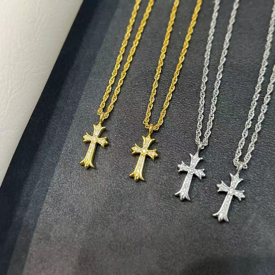 Cross Necklace Plated with 18K Gold