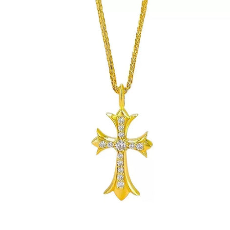 Cross Necklace Plated with 18K Gold