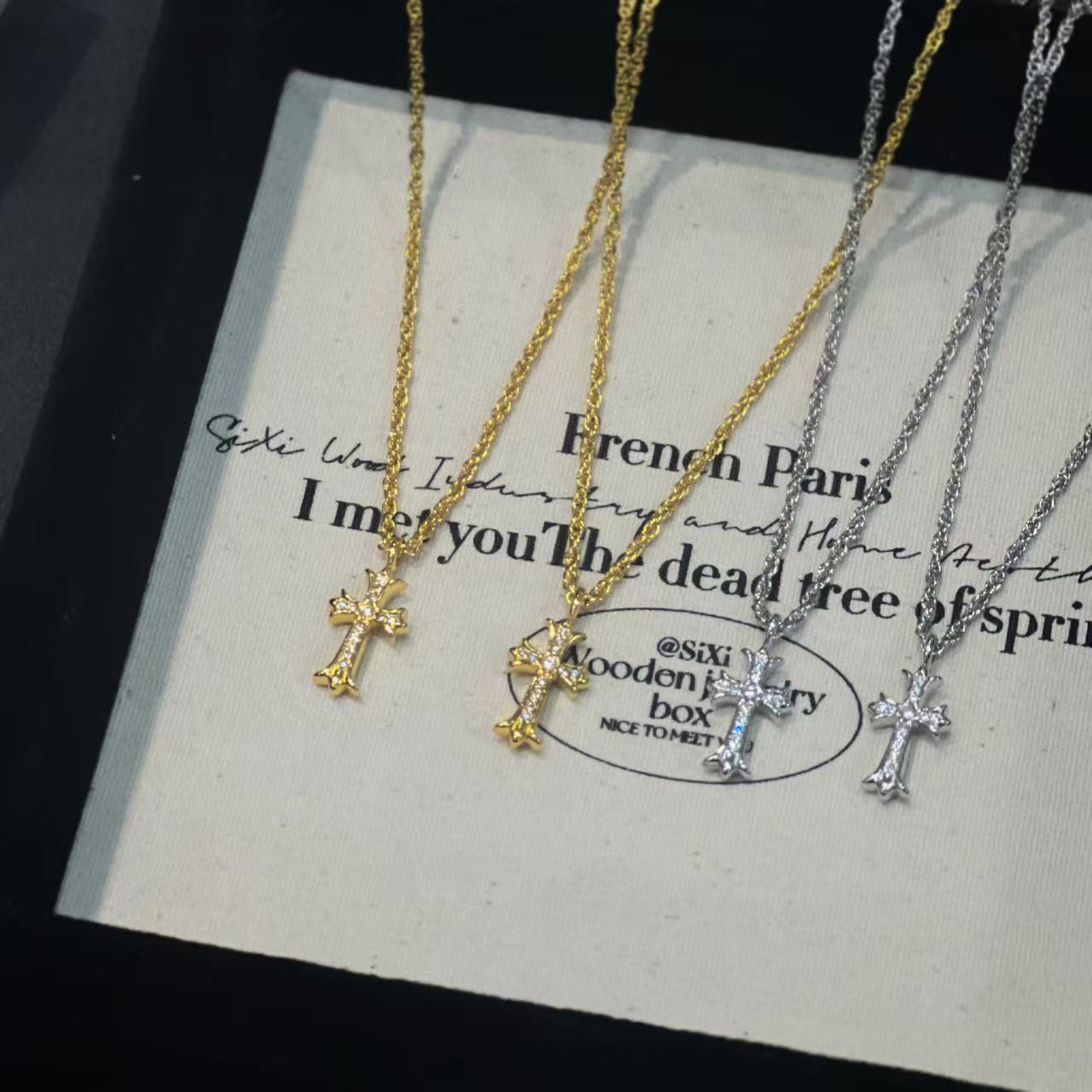 Cross Necklace Plated with 18K Gold