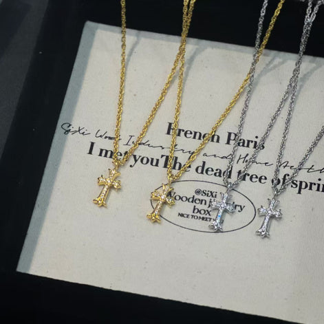 Cross Necklace Plated with 18K Gold