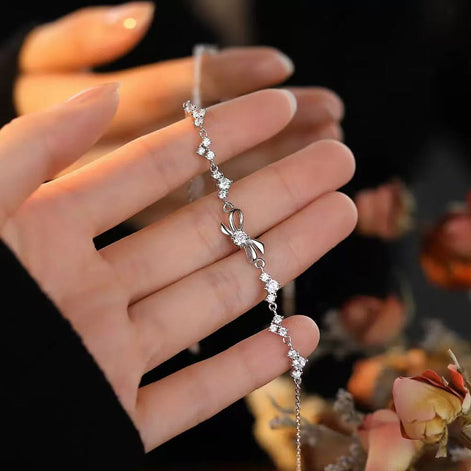 S999 Sterling Silver Bow Bracelet