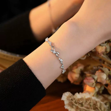 S999 Sterling Silver Bow Bracelet