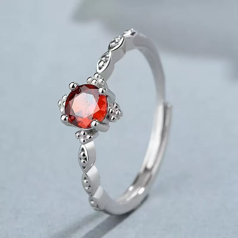 Red Diamond S925 Sterling Silver Ring