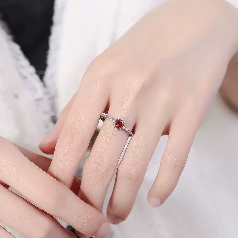 Red Diamond S925 Sterling Silver Ring