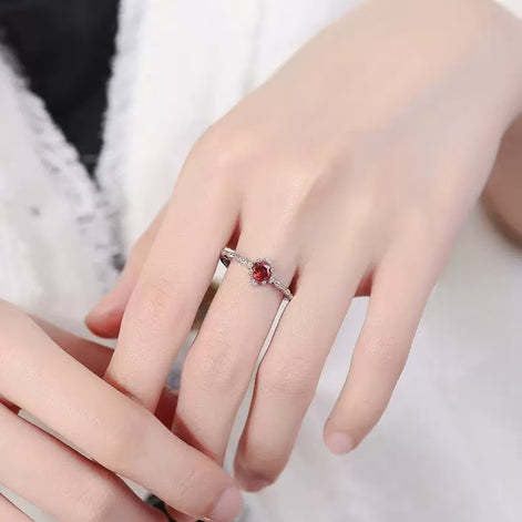 Red Diamond S925 Sterling Silver Ring