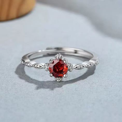 Red Diamond S925 Sterling Silver Ring