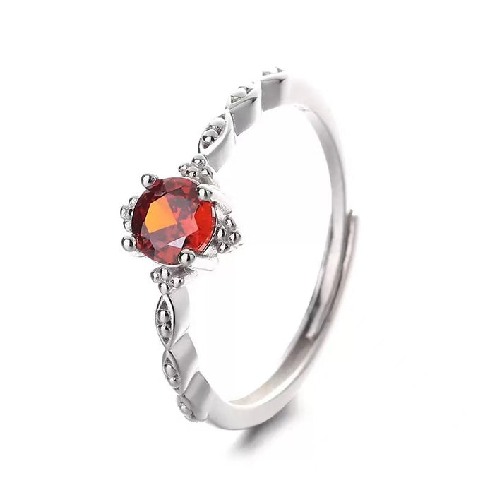 Red Diamond S925 Sterling Silver Ring