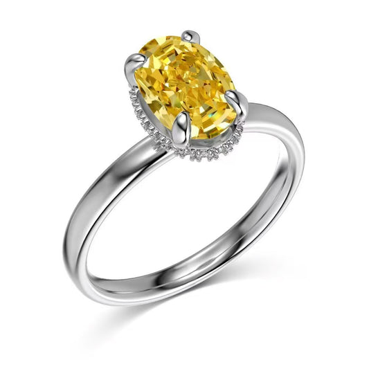 8A Zircon S925 Sterling Silver Oval Ring