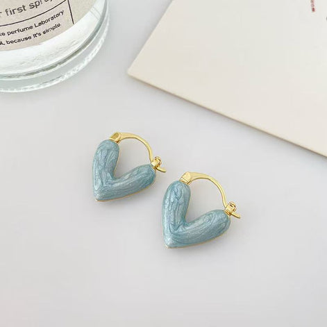 Enamel Glaze Love Heart Earring