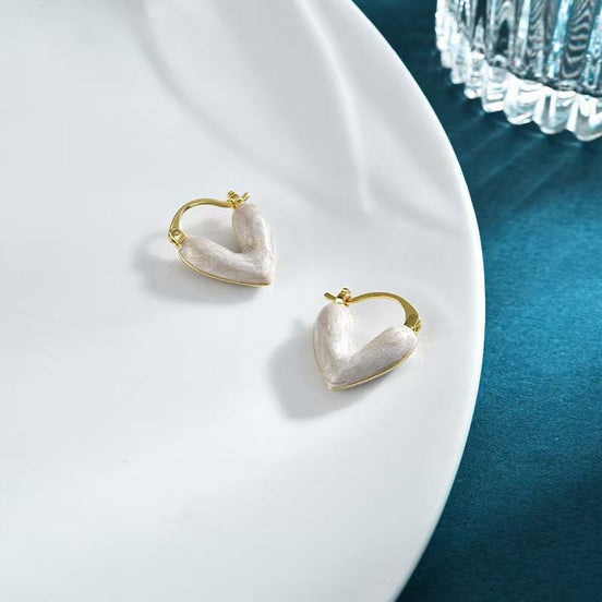 Enamel Glaze Love Heart Earring