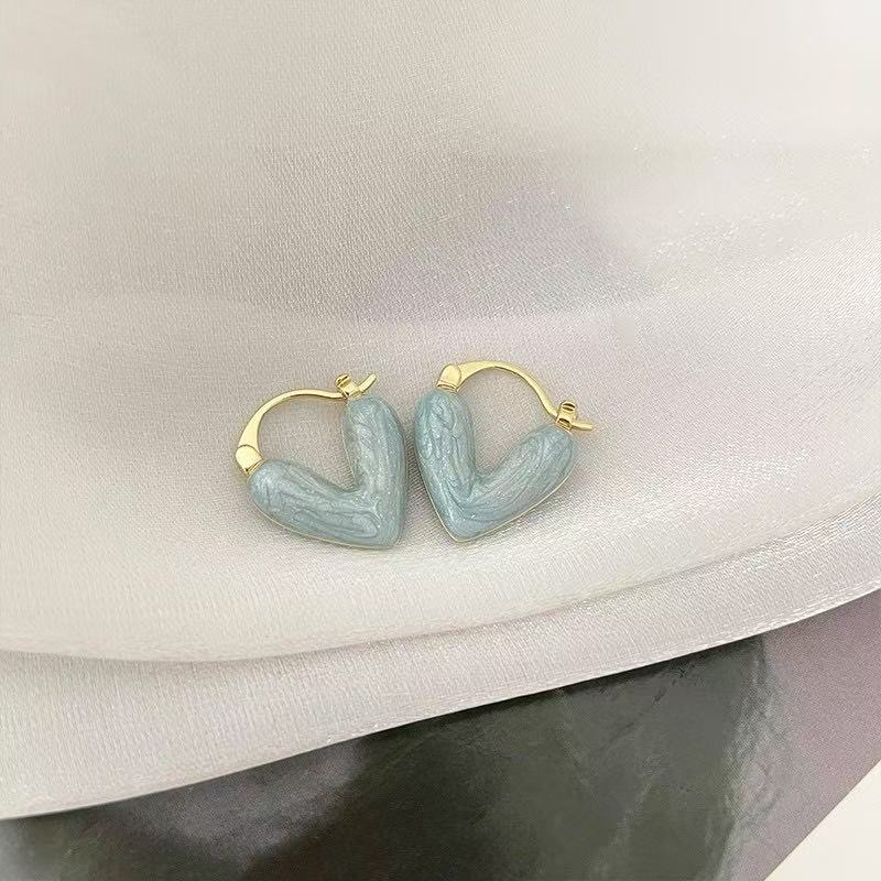 Enamel Glaze Love Heart Earring