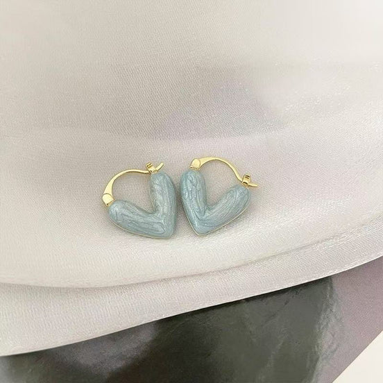 Enamel Glaze Love Heart Earring