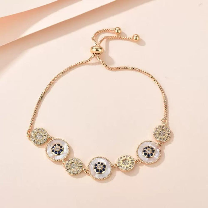 Champagne Gold Disc-Designed Bracelet