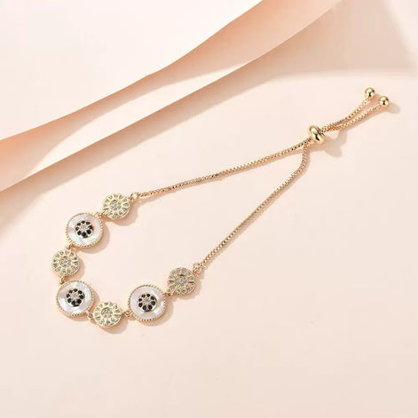 Champagne Gold Disc-Designed Bracelet