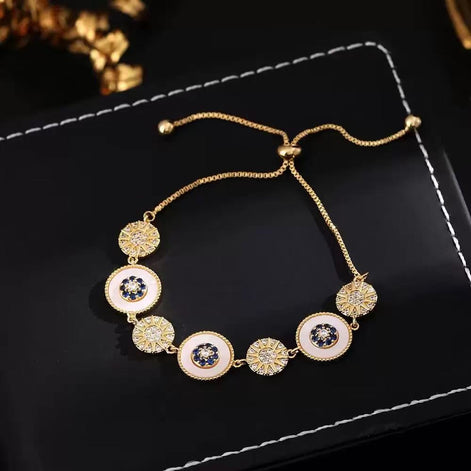 Champagne Gold Disc-Designed Bracelet