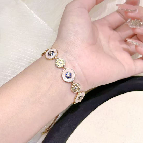 Champagne Gold Disc-Designed Bracelet