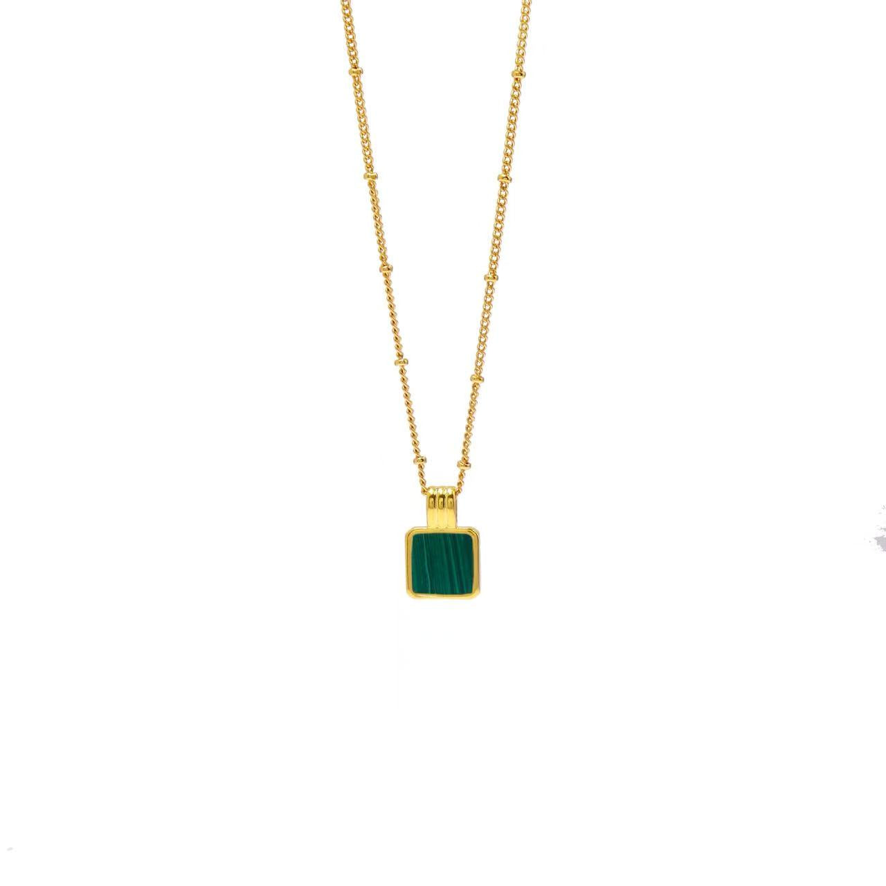 Square Malachite Necklace