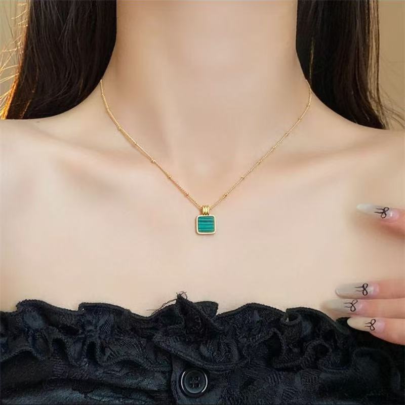 Square Malachite Necklace