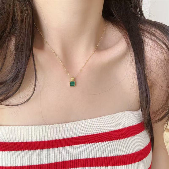Square Malachite Necklace