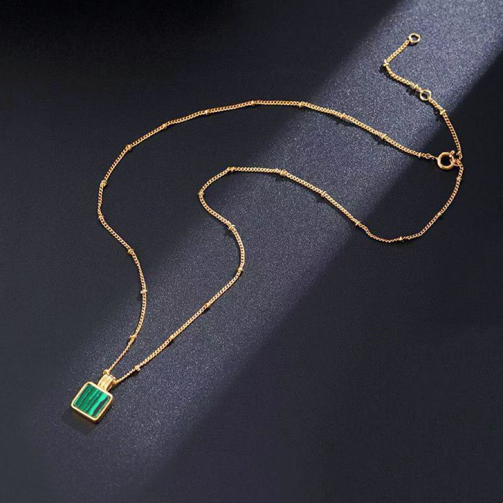 Square Malachite Necklace