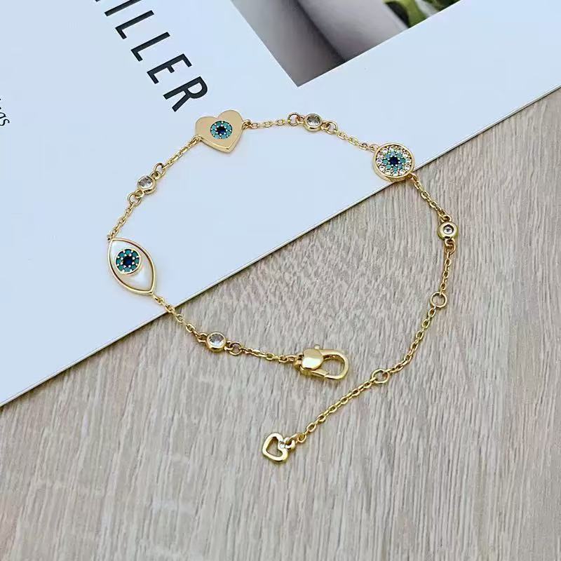 White Shell Evil Eye Bracelet