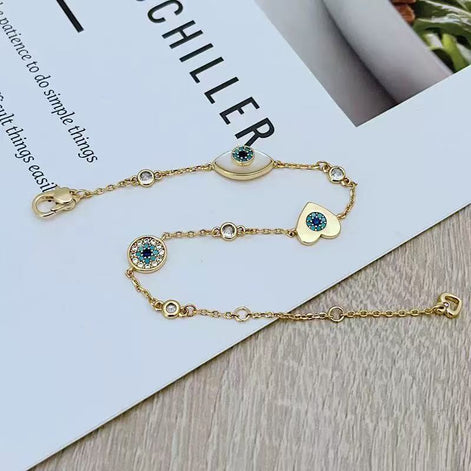 White Shell Evil Eye Bracelet