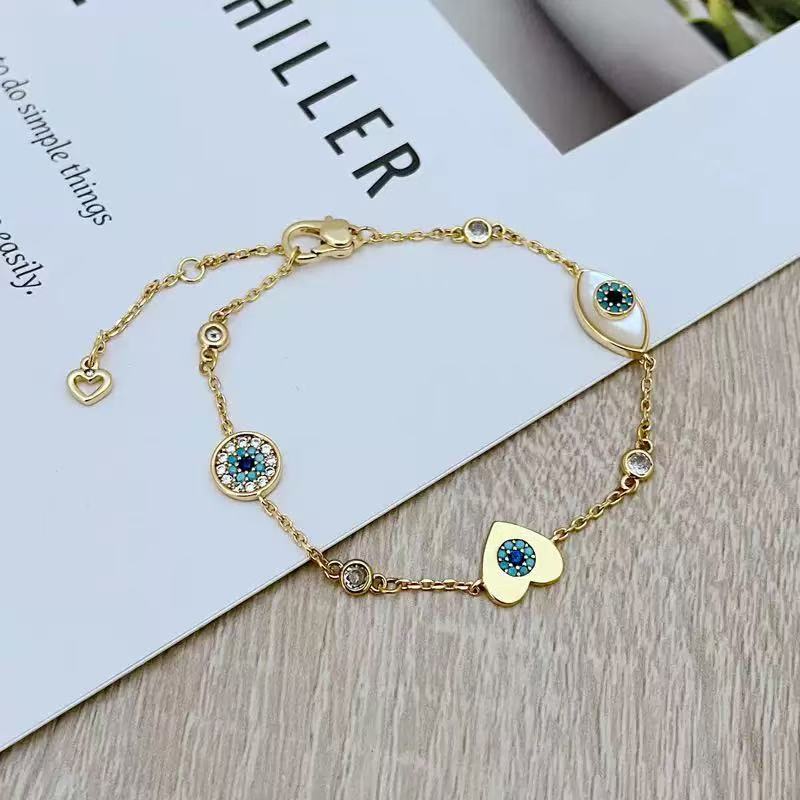 White Shell Evil Eye Bracelet