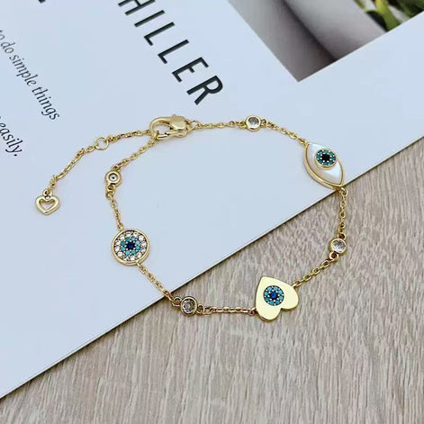 White Shell Evil Eye Bracelet